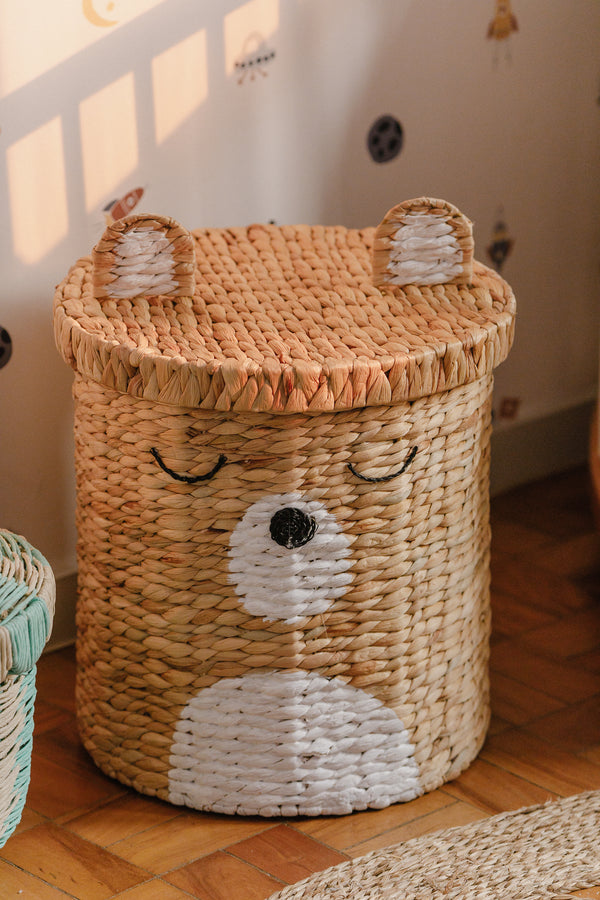 CESTO URSO PINTADO ORGANIZADOR DE BRINQUEDOS