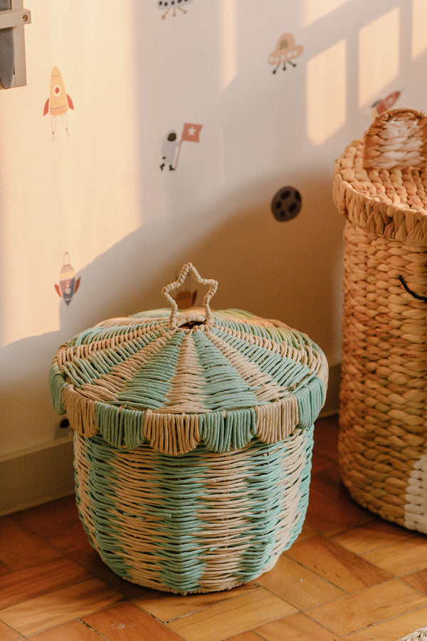 CESTO CIRCO AZUL MEDIO ORGANIZADOR DE BRINQUEDOS