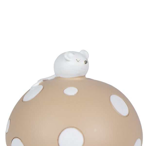 PORTA DENTE COGUMELO DE CERAMICA BEGE