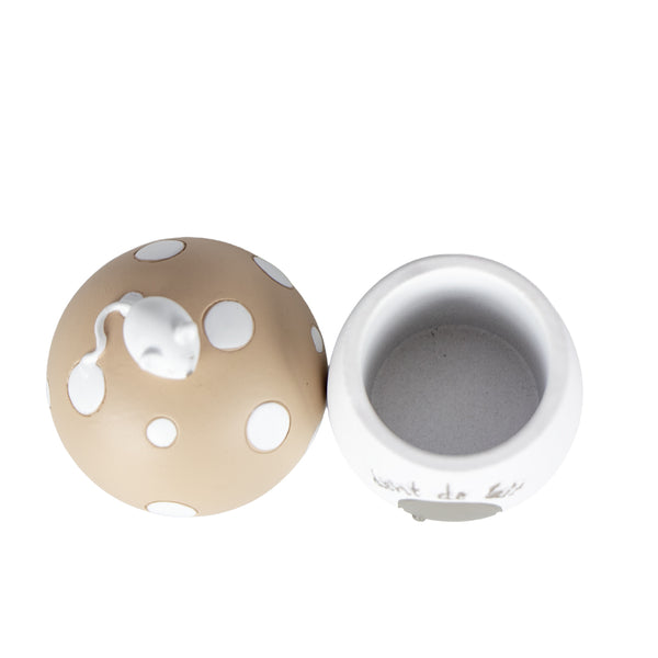 PORTA DENTE COGUMELO DE CERAMICA BEGE