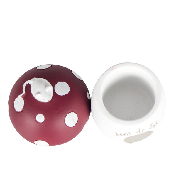 PORTA DENTE COGUMELO DE CERAMICA VERMELHO
