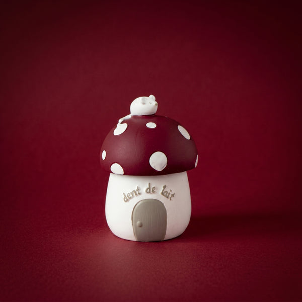 PORTA DENTE COGUMELO DE CERAMICA VERMELHO