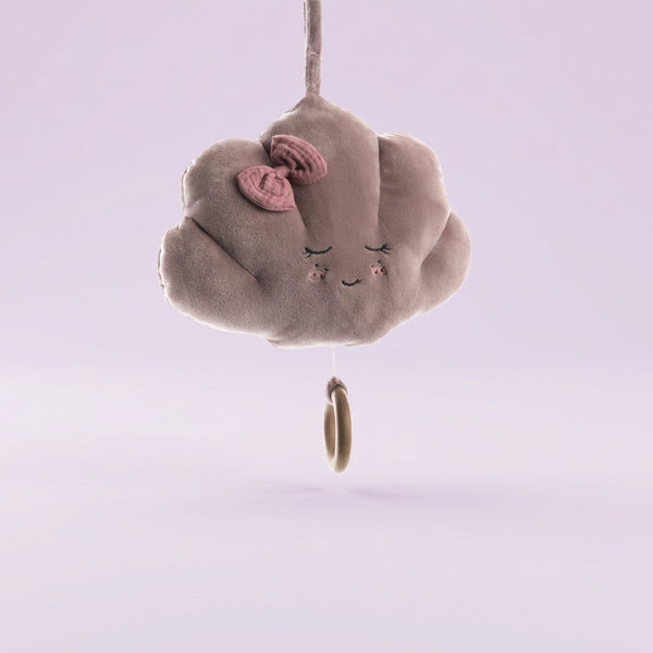 MOBILE DE PELUCIA CONCHA MUSICAL LILAS