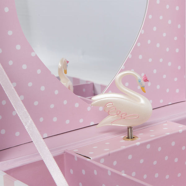 CAIXA DE MUSICA PORTA JOIAS ROSA LISTRADA