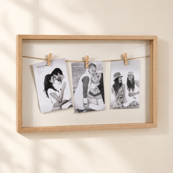 QUADRO PORTA FOTO MADEIRA PARA 3 FOTOS
