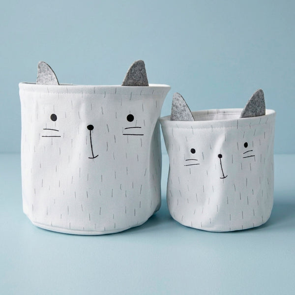 JOGO DE 2 CESTOS DE BRINQUEDO GATO 2PCS
