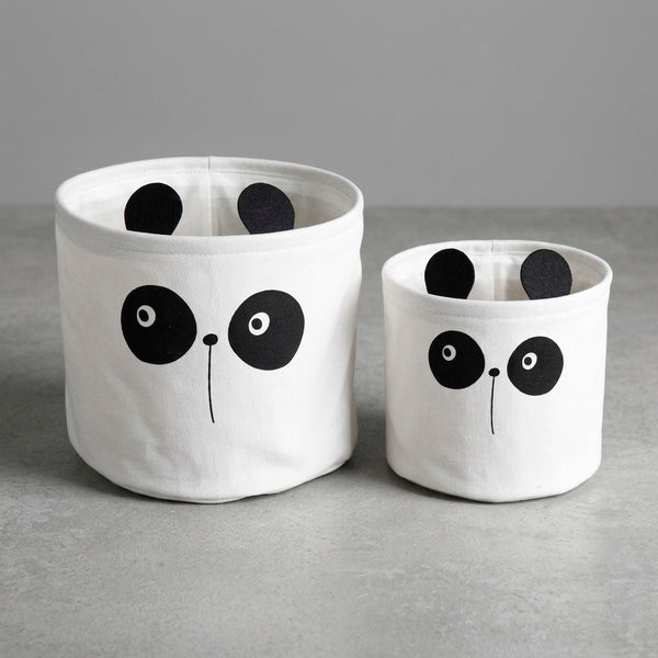 JOGO DE 2 CESTOS DE BRINQUEDO URSO PANDA 2PCS