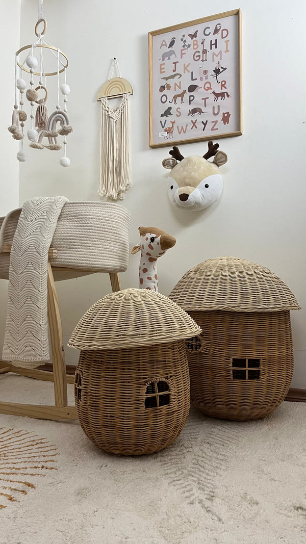 CESTO COGUMELO CASINHA M ORGANIZADOR DE BRINQUEDOS