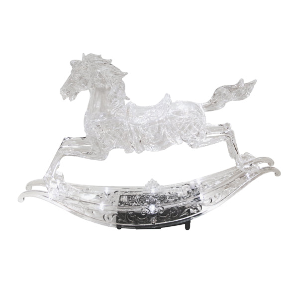 CAVALO DE ACRILICO ILUMINADO. TOCA MUSICAS NATALINAS