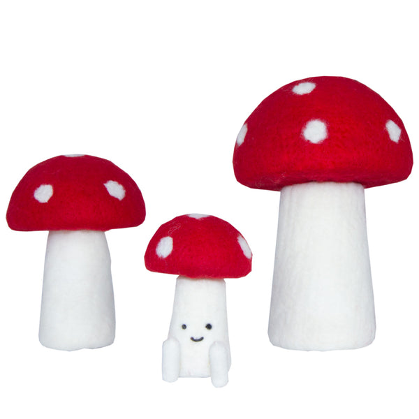 JOGO DE 3 COGUMELOS DE LA DE FELTRO
