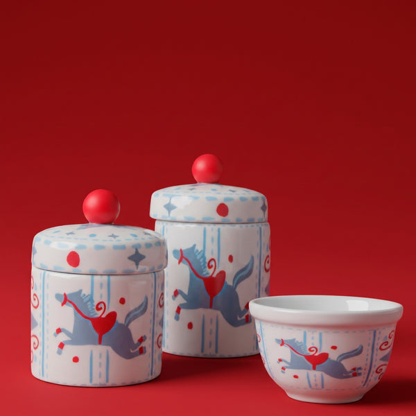 KIT HIGIENE AMEISE CARROSSEL VERMELHO E AZUL