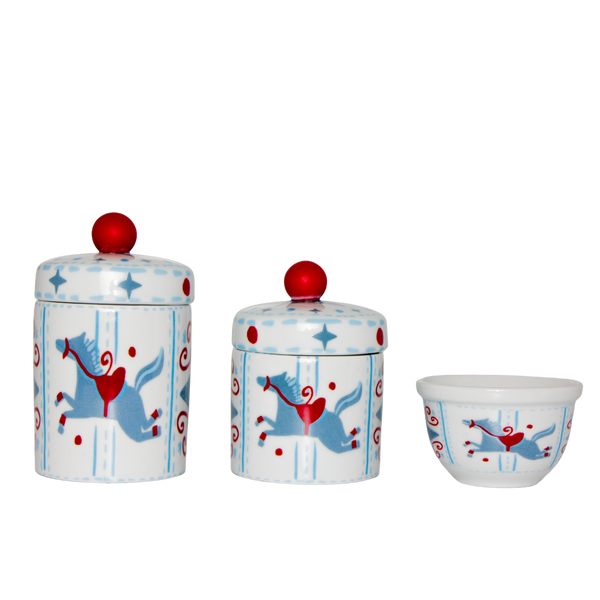 KIT HIGIENE AMEISE CARROSSEL VERMELHO E AZUL