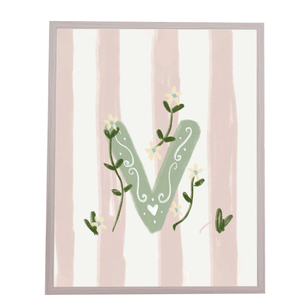QUADRO LETRA V ENCANTO AMEISE - MOLDURAR