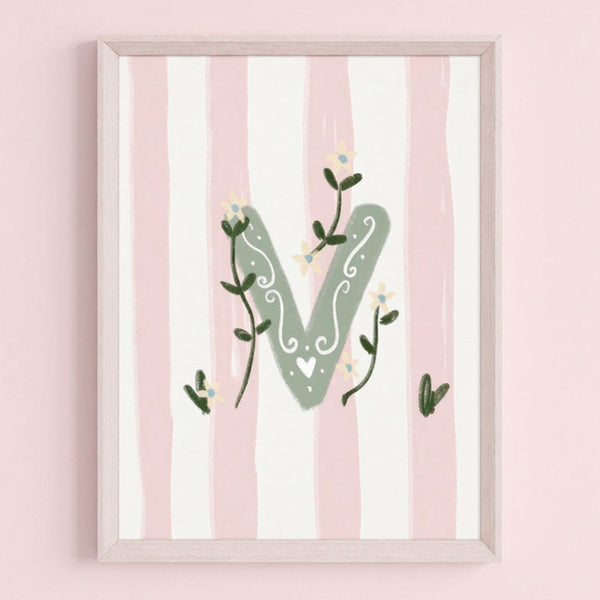 QUADRO LETRA V ENCANTO AMEISE - MOLDURAR
