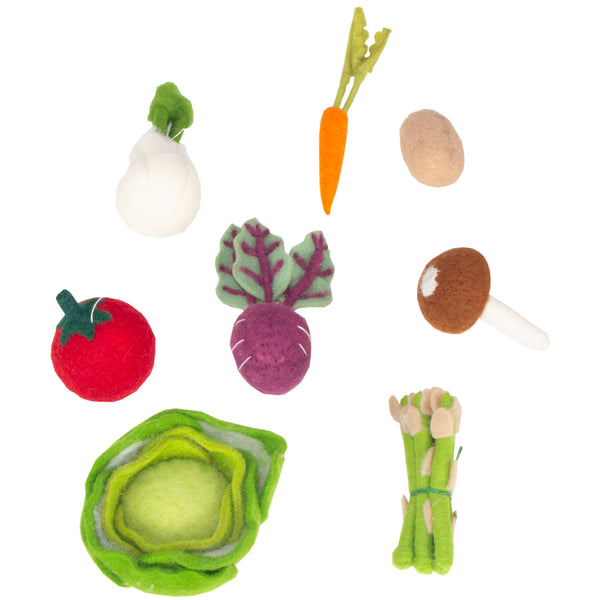 JOGO DE 8 LEGUMES DE LA DE FELTRO