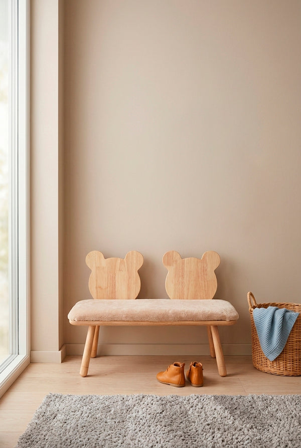 BANCO DE MADEIRA URSINHOS COM ALMOFADA