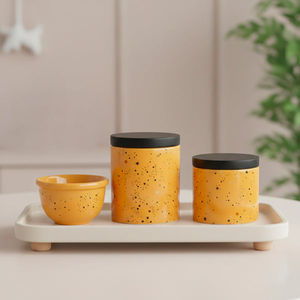 KIT HIGIENE 3PC UNIVERSO AMARELO MOSTARDA