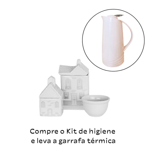 KIT HIGIENE CASINHA BRANCA COM CINZA
