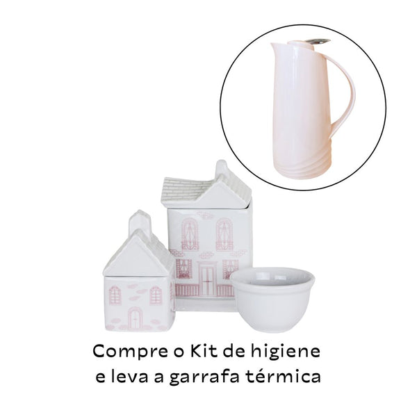 KIT HIGIENE CASINHA BRANCA COM ROSA
