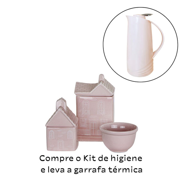 KIT HIGIENE CASINHA ROSA COM BRANCO