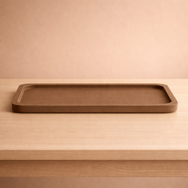 BANDEJA BORDA RASA RESINA AREIA