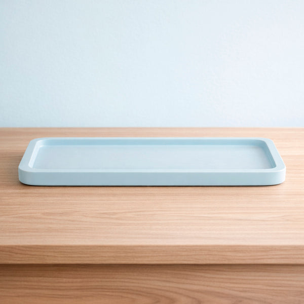 BANDEJA BORDA RASA RESINA AZUL CLARO