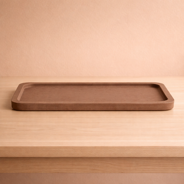 BANDEJA BORDA RASA RESINA TERRACOTA