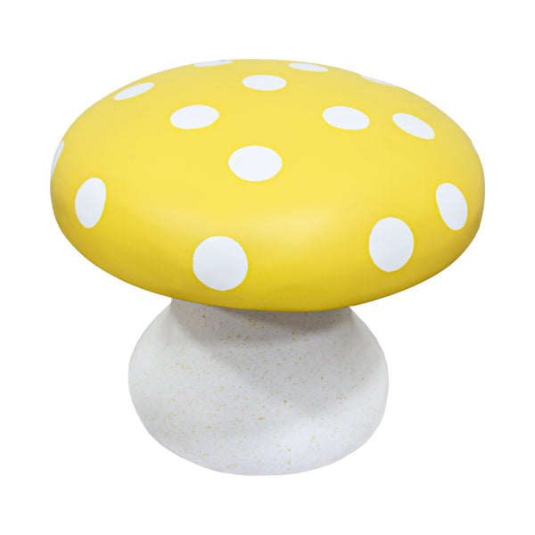 BANQUINHO COGUMELO DE RESINA AMARELO