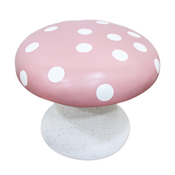 BANQUINHO COGUMELO DE RESINA ROSA