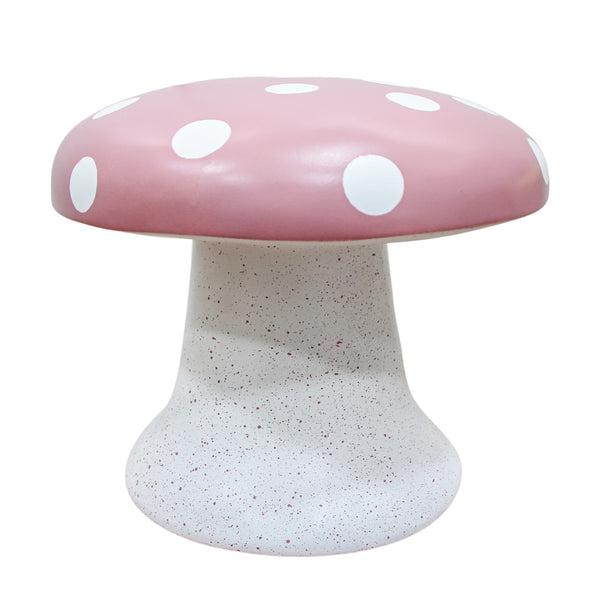 BANQUINHO COGUMELO DE RESINA ROSA