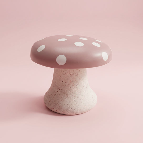 BANQUINHO COGUMELO DE RESINA ROSA