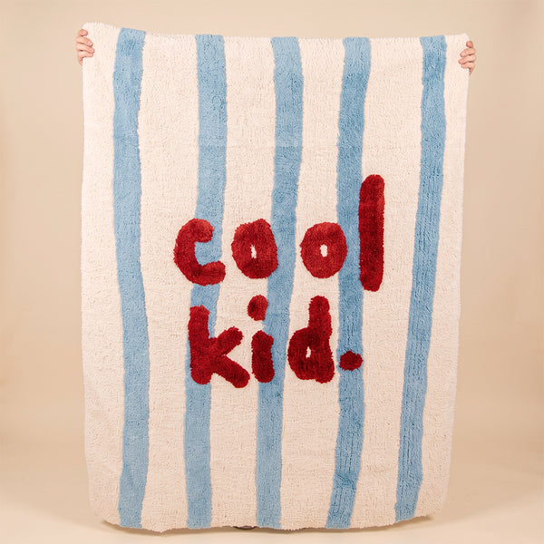 TAPETE 100% ALGODAO LAVAVEL NA MAQUINA - COOL KID. AZUL