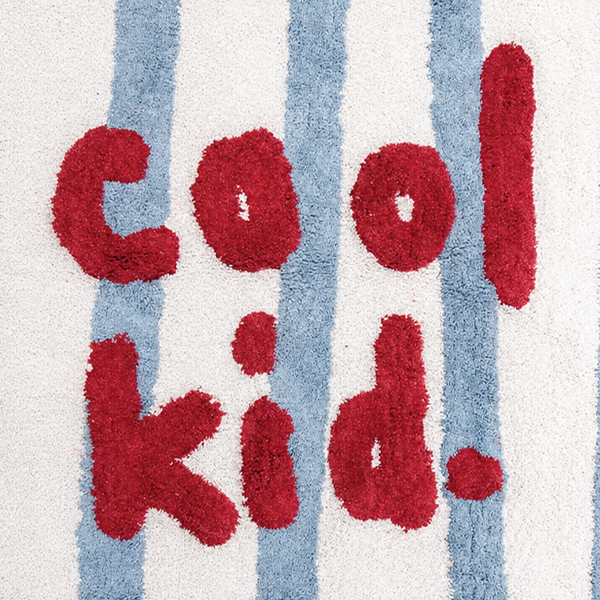 TAPETE 100% ALGODAO LAVAVEL NA MAQUINA - COOL KID. AZUL