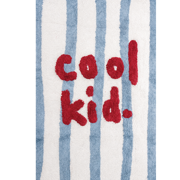 TAPETE 100% ALGODAO LAVAVEL NA MAQUINA - COOL KID. AZUL