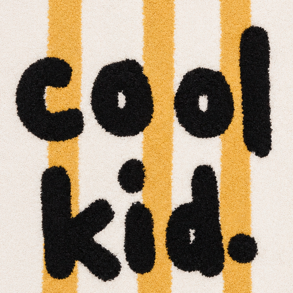TAPETE 100% ALGODAO LAVAVEL NA MAQUINA - COOL KID. AMARELO