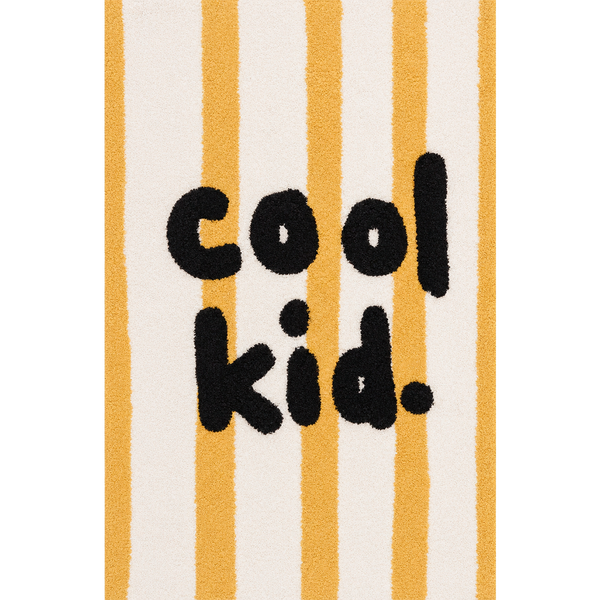 TAPETE 100% ALGODAO LAVAVEL NA MAQUINA - COOL KID. AMARELO