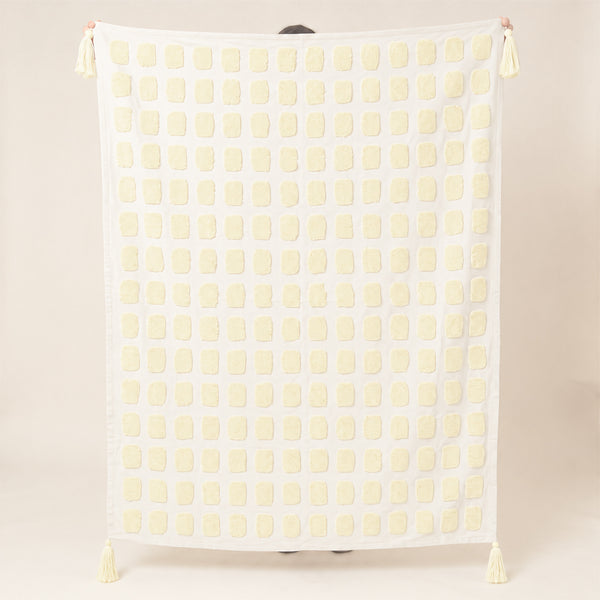 TAPETE 100% ALGODAO LAVAVEL A MAQUINA - PONTILHADO AMARELO