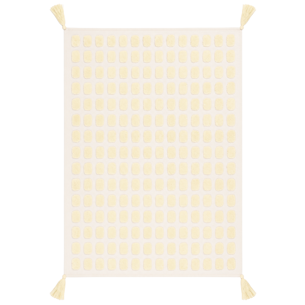TAPETE 100% ALGODAO LAVAVEL A MAQUINA - PONTILHADO AMARELO