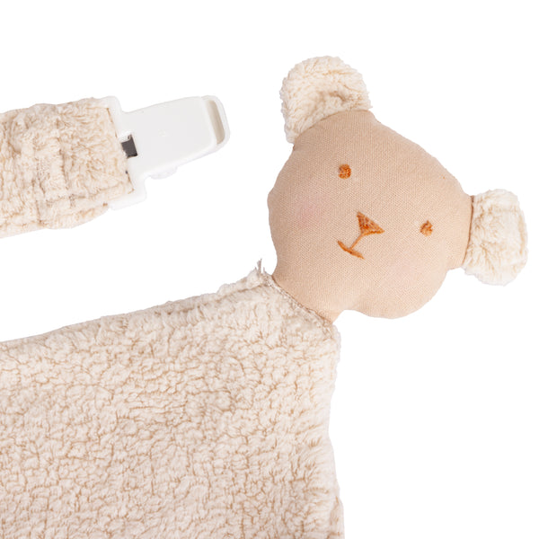 JOGO DE NANINHA E PORTA CHUPETA URSO DE TECIDO FRALDINHA 100% ALGODAO E MELTON