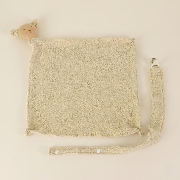 JOGO DE NANINHA E PORTA CHUPETA URSO DE TECIDO FRALDINHA 100% ALGODAO E MELTON