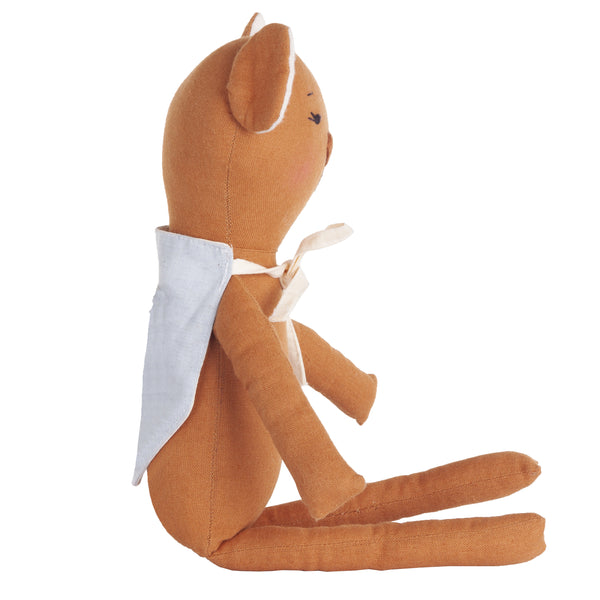 URSO MORENO PANO BORDADO TECIDO LINHO