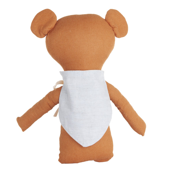 URSO MORENO PANO BORDADO TECIDO LINHO