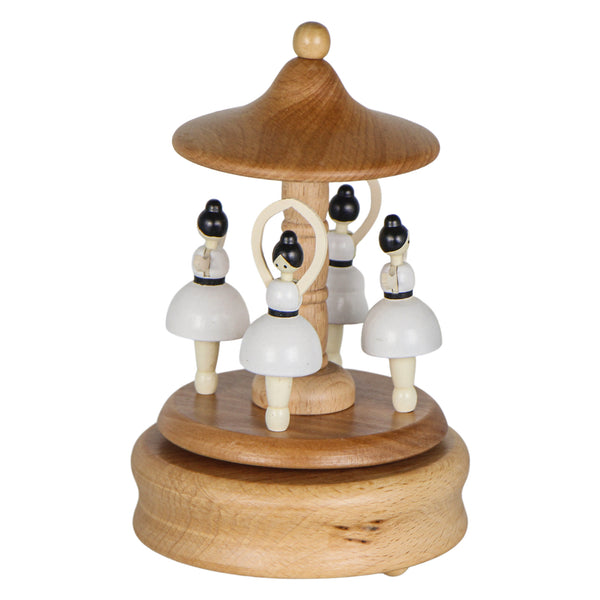 CAIXA DE MUSICA BAILARINAS DE MADEIRA TALHADA