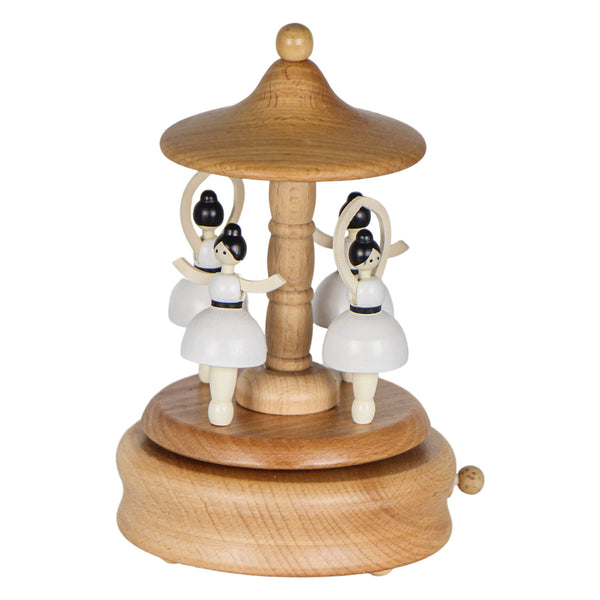 CAIXA DE MUSICA BAILARINAS DE MADEIRA TALHADA