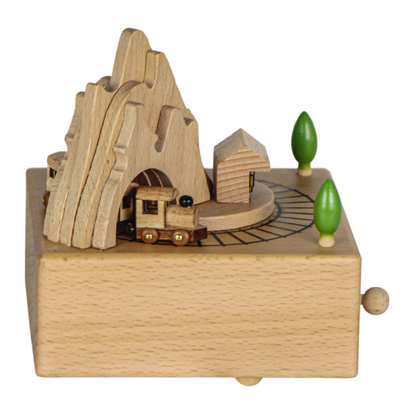 CAIXA DE MUSICA MADEIRA TALHADA TRENZINHO