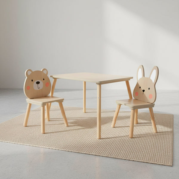 JG3 MESA E 2 CADEIRAS INFANTIL URSO E COELHO