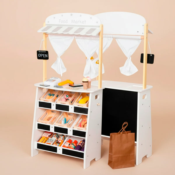 FEIRINHA-MINI MERCADO COM COMIDINHAS E CAIXA REGISTRADORA