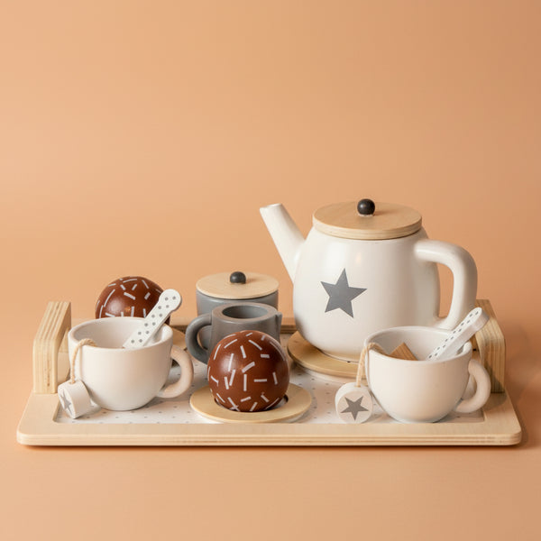 JOGO DE CHA DE MADEIRA 12PCS