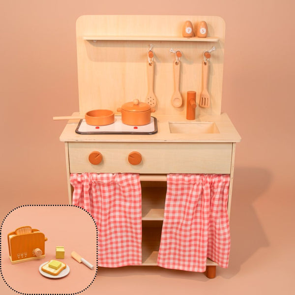COZINHA DE MADEIRA RETRO FOGAO ELETRONICO DE BRINCADEIRA PARA CRIANCA