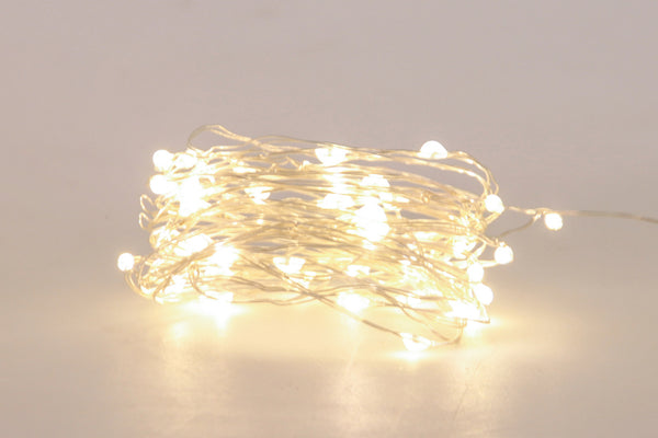 M3 FIO DE LUZ ARAME DE LED FLEXIVEL PRATA 5M PILHA